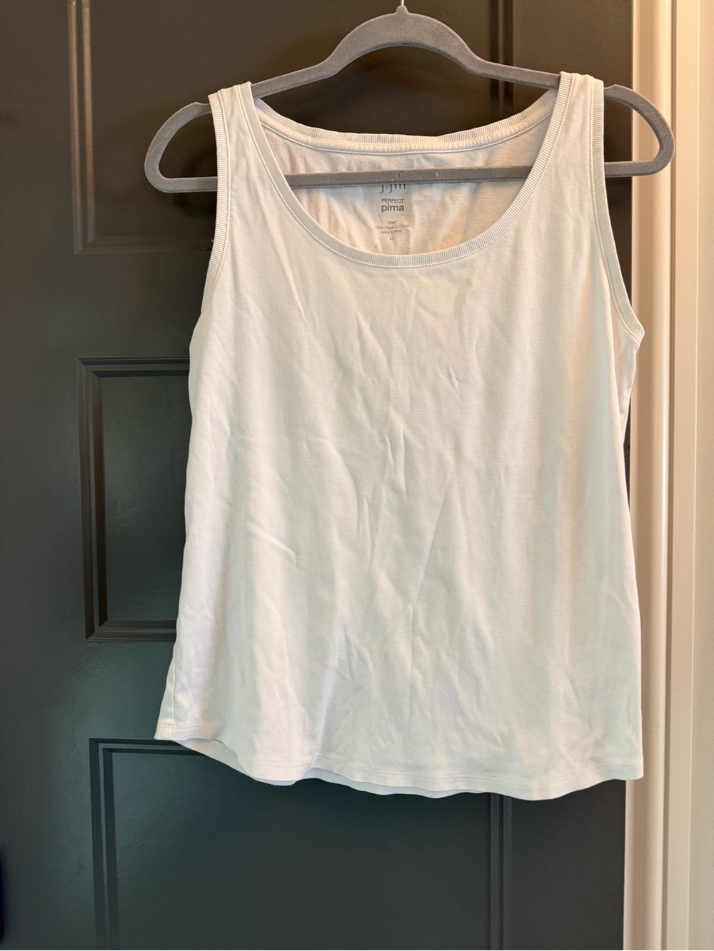 J. Jill Soft White Scoop neck prima cotton Tank L